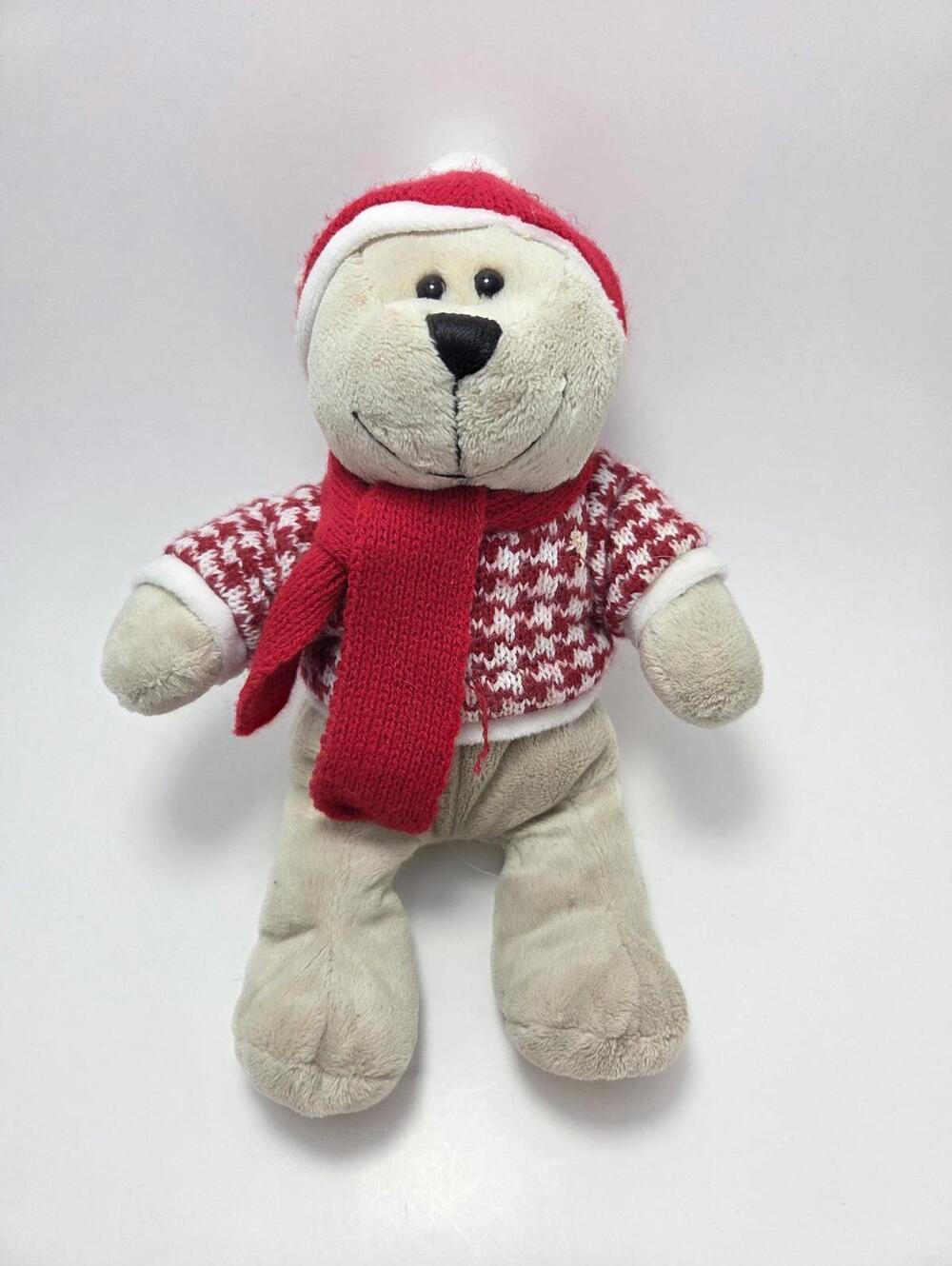 Starbucks Coffee Collectible Bearista Holiday Bear Red Hat Sweater (9 inch)